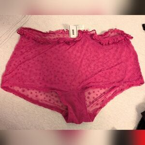 PINK Victoria's Secret Hot Magenta Star Mesh Shortie